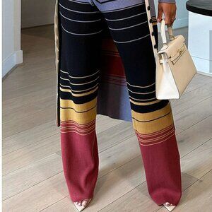 2 piece striped knit pant set